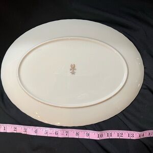 Vtg Weatherly By Lenox Small Oval Platter Scalloped Edge Ivory Bone Gold Trim